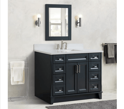 Bellaterra 49" Single Vanity w/ Counter Top and Sink Dark Gray Finish 400700-49S-DG