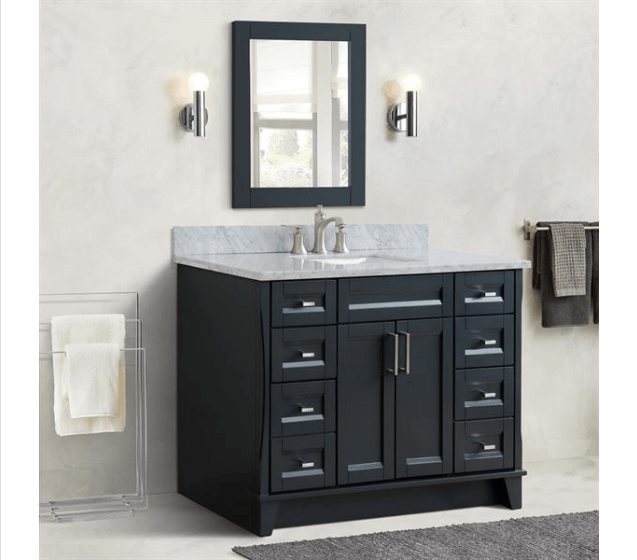 Bellaterra 49" Single Vanity w/ Counter Top and Sink Dark Gray Finish 400700-49S-DG