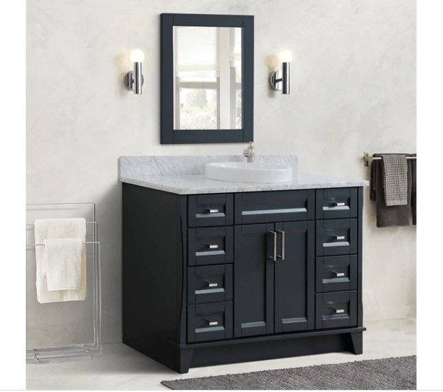 Bellaterra 49" Single Vanity w/ Counter Top and Sink Dark Gray Finish 400700-49S-DG