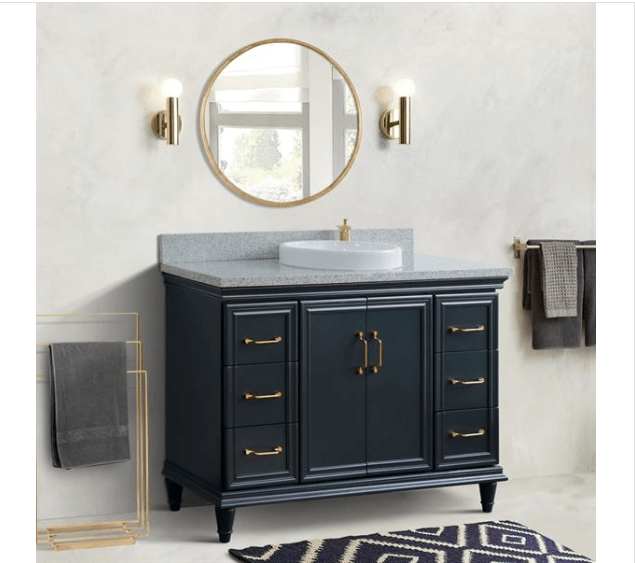 Bellaterra 49" Single Vanity w/ Counter Top and Sink Dark Gray Finish 400800-49S-DG