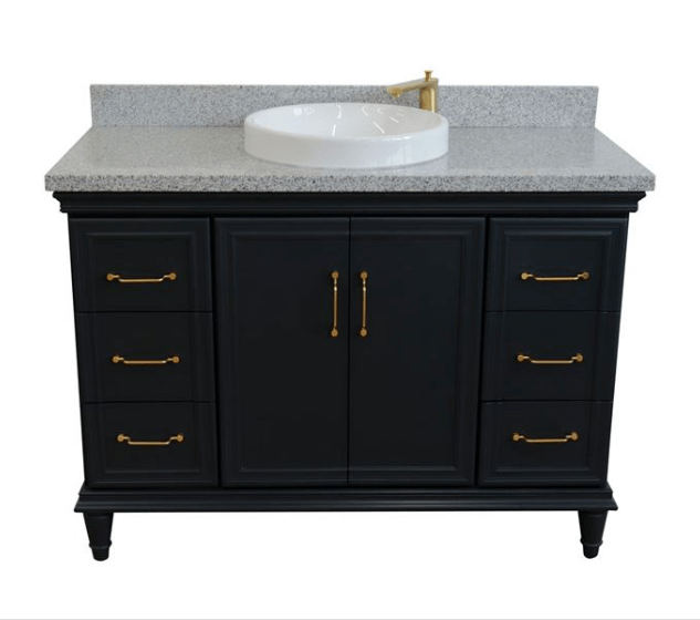 Bellaterra 49" Single Vanity w/ Counter Top and Sink Dark Gray Finish 400800-49S-DG