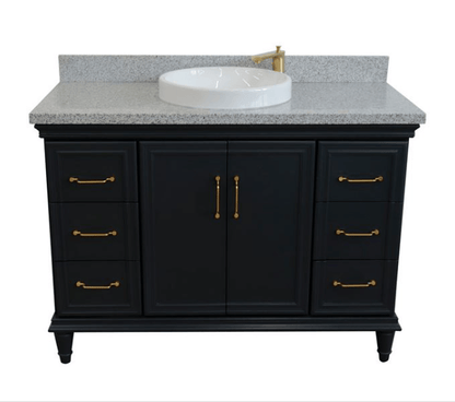 Bellaterra 49" Single Vanity w/ Counter Top and Sink Dark Gray Finish 400800-49S-DG