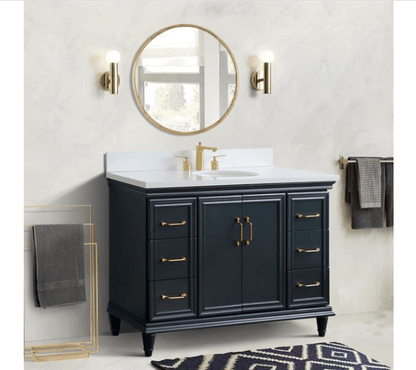 Bellaterra 49" Single Vanity w/ Counter Top and Sink Dark Gray Finish 400800-49S-DG