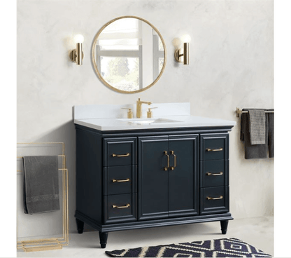 Bellaterra 49" Single Vanity w/ Counter Top and Sink Dark Gray Finish 400800-49S-DG