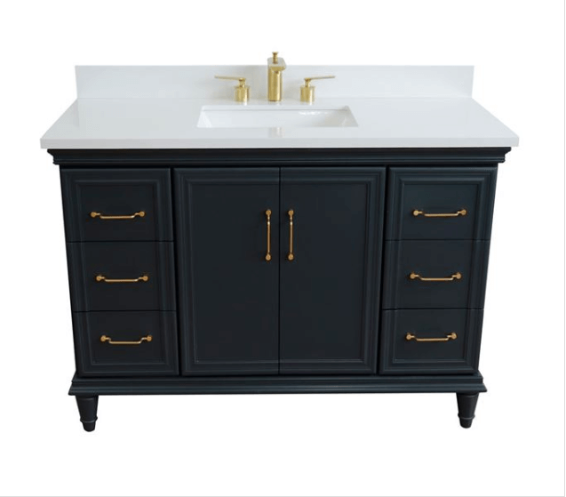 Bellaterra 49" Single Vanity w/ Counter Top and Sink Dark Gray Finish 400800-49S-DG