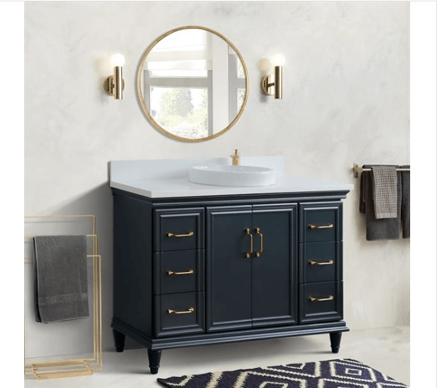 Bellaterra 49" Single Vanity w/ Counter Top and Sink Dark Gray Finish 400800-49S-DG