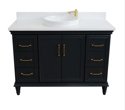 Bellaterra 49" Single Vanity w/ Counter Top and Sink Dark Gray Finish 400800-49S-DG