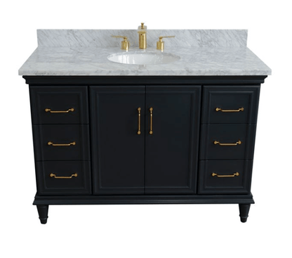 Bellaterra 49" Single Vanity w/ Counter Top and Sink Dark Gray Finish 400800-49S-DG