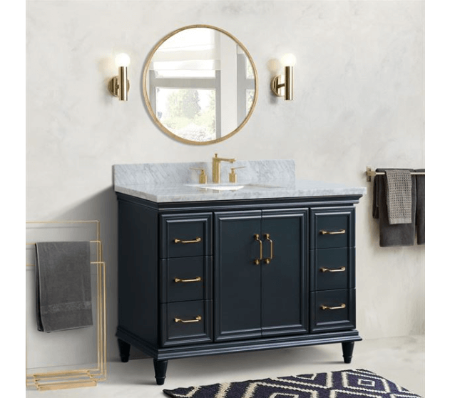 Bellaterra 49" Single Vanity w/ Counter Top and Sink Dark Gray Finish 400800-49S-DG