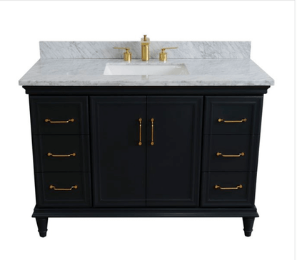 Bellaterra 49" Single Vanity w/ Counter Top and Sink Dark Gray Finish 400800-49S-DG