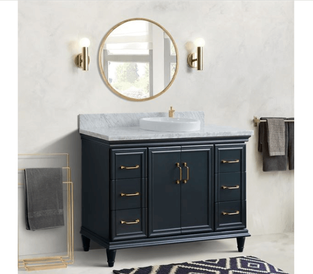 Bellaterra 49" Single Vanity w/ Counter Top and Sink Dark Gray Finish 400800-49S-DG