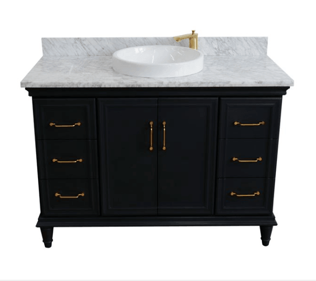 Bellaterra 49" Single Vanity w/ Counter Top and Sink Dark Gray Finish 400800-49S-DG