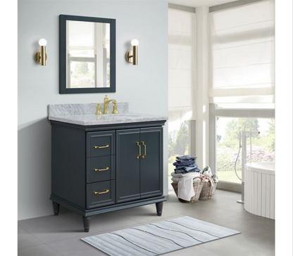 Bellaterra Dark Gray 37" Single Vanity w/ Counter Top and Right Sink-Right Door 400800-37R-DG