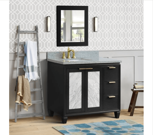 Bellaterra Dark Gray 43" Single Vanity w/ Counter Top and Left Sink-Left Door 400990-43L-DG