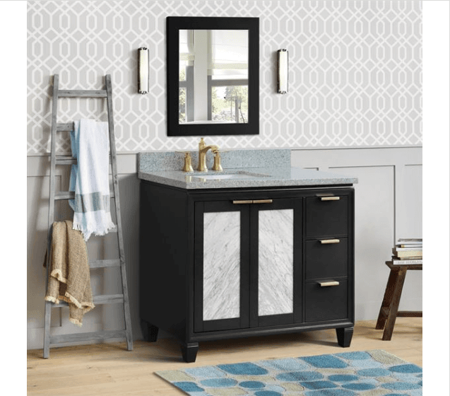 Bellaterra Dark Gray 43" Single Vanity w/ Counter Top and Left Sink-Left Door 400990-43L-DG