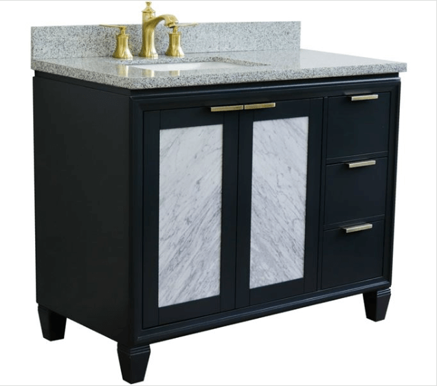 Bellaterra Dark Gray 43" Single Vanity w/ Counter Top and Left Sink-Left Door 400990-43L-DG