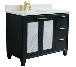 Bellaterra Dark Gray 43" Single Vanity w/ Counter Top and Left Sink-Left Door 400990-43L-DG