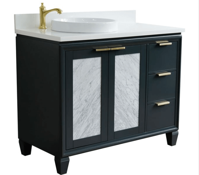 Bellaterra Dark Gray 43" Single Vanity w/ Counter Top and Left Sink-Left Door 400990-43L-DG