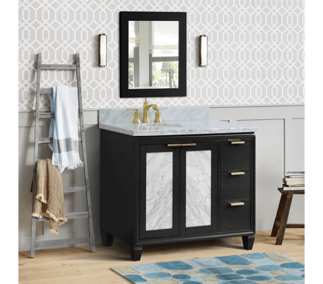 Bellaterra Dark Gray 43" Single Vanity w/ Counter Top and Left Sink-Left Door 400990-43L-DG