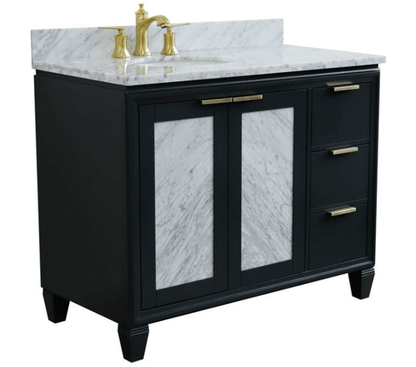 Bellaterra Dark Gray 43" Single Vanity w/ Counter Top and Left Sink-Left Door 400990-43L-DG