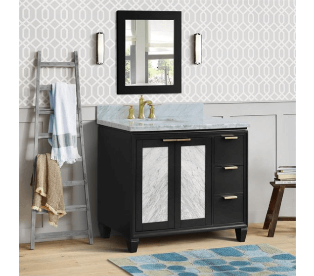 Bellaterra Dark Gray 43" Single Vanity w/ Counter Top and Left Sink-Left Door 400990-43L-DG