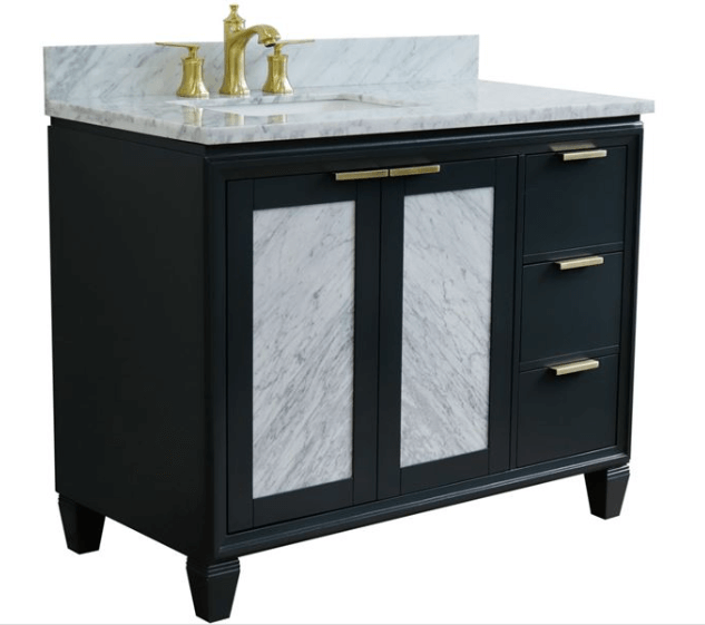 Bellaterra Dark Gray 43" Single Vanity w/ Counter Top and Left Sink-Left Door 400990-43L-DG