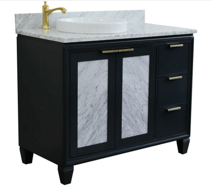 Bellaterra Dark Gray 43" Single Vanity w/ Counter Top and Left Sink-Left Door 400990-43L-DG