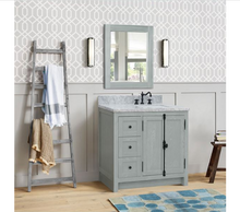 Load image into Gallery viewer, Bellaterra Gray Ash 37&quot; Single Vanity w/ Counter Top and Right Sink-Right Doors 400100-37R-GYA