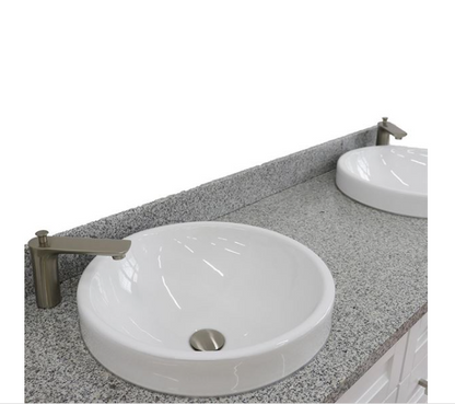 Bellaterra Terni White 61" Wood Double Vanity w/ Counter Top and Sink 400700-61D-WH