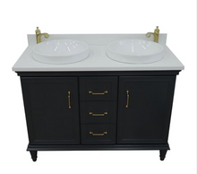 Load image into Gallery viewer, Bellaterra Forli Dark Gray 49&quot; Double Vanity, White Counter Top Round Sink