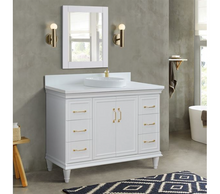 Load image into Gallery viewer, Bellaterra Forli White 49&quot; Single Vanity White Quartz Top Round Sink  400800-49S-WH