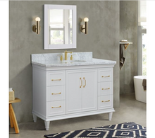 Load image into Gallery viewer, Bellaterra Forli White 49&quot; Single Vanity White Cararra marble Top Oval Sink  400800-49S-WH