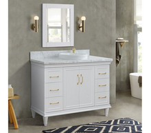 Load image into Gallery viewer, Bellaterra Forli White 49&quot; Single Vanity White Cararra marble Top round Sink  400800-49S-WH