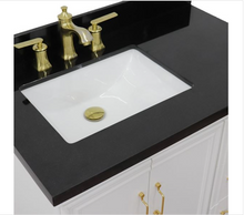 Load image into Gallery viewer, Bellaterra White 37&quot; Single Vanity Black Top and Left Rectangle Sink Door 