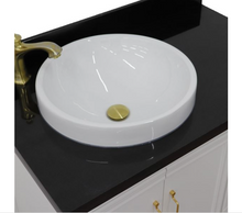 Load image into Gallery viewer, Bellaterra White 37&quot; Single Vanity Black Top and Left round  Sink Door 
