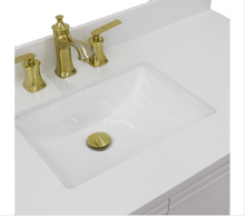 Load image into Gallery viewer, Bellaterra White 37&quot; Single Vanity White Quartz Top and Left Rectangle Sink Door 