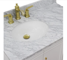 Load image into Gallery viewer, Bellaterra White 37&quot; Single Vanity White Cararra Top and Left Door Oval Sink 