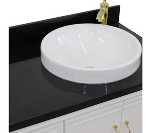 Bellaterra White 37" Single Vanity Black Top Right Door Round Sink-400800-37R-WH