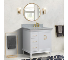 Load image into Gallery viewer, Bellaterra White 37&quot; Single Vanity Gray Top Right Door Rectangle Sink-400800-37R-WH