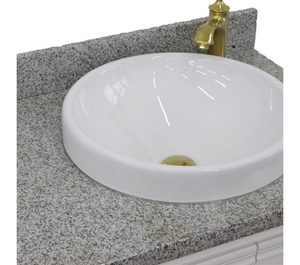 Bellaterra White 37" Single Vanity Gray Top Right Door Round Sink-400800-37R-WH