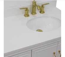 Load image into Gallery viewer, Bellaterra White 37&quot; Single Vanity White Quartz  Top Right Door Oval Sink-400800-37R-WH