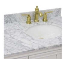 Load image into Gallery viewer, Bellaterra White 37&quot; Single Vanity White Cararra Marble Top Right Door Oval Sink-400800-37R-WH
