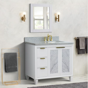 Bellaterra 43" Single Vanity w/ Counter Top and Sink White Finish - Right Door/Right Sink 400990-43R-WH