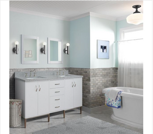 Bellaterra 61" Double Sink Vanity in White Finish with Counter Top and Sink 408001-61D-WH