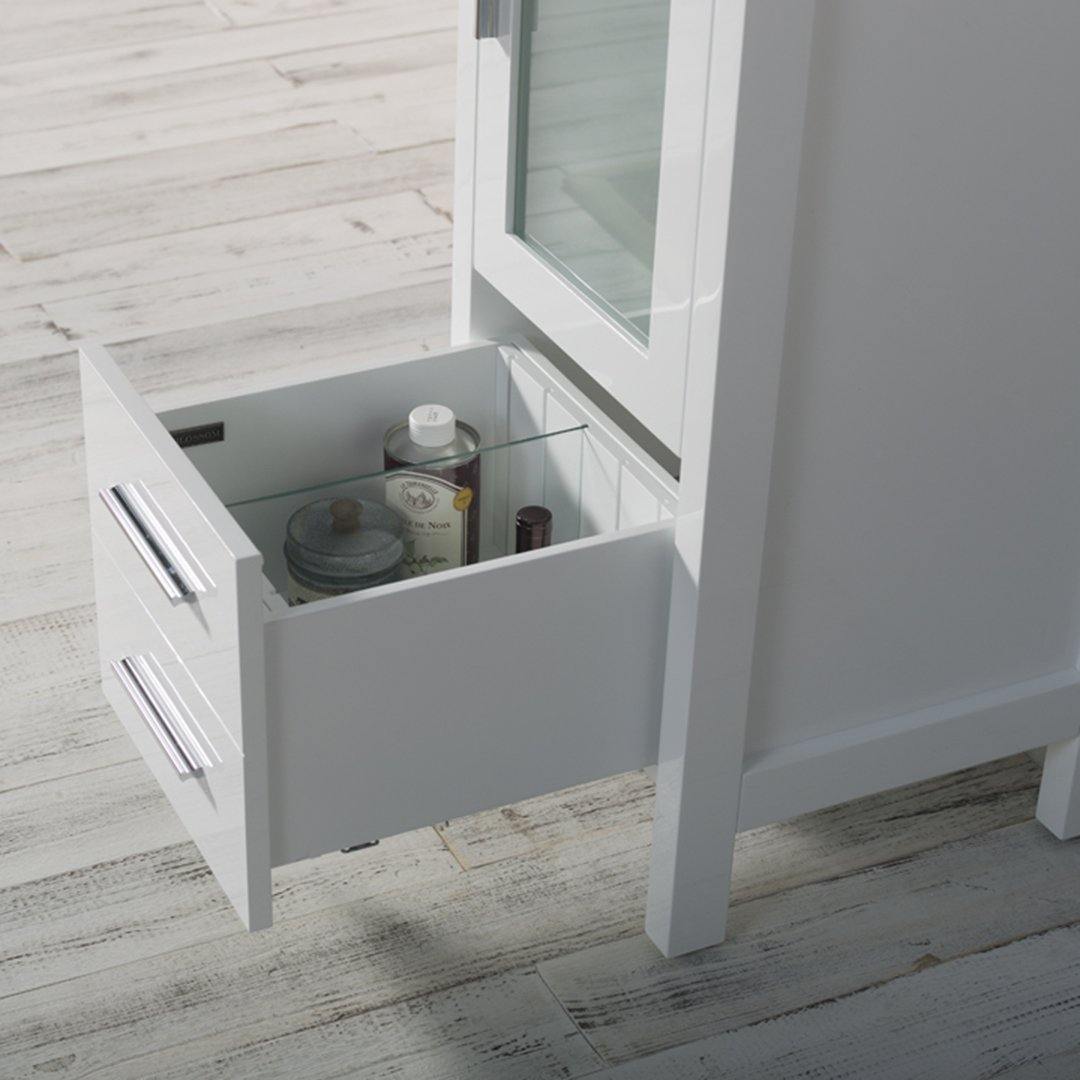 Blossom Sydney 16 Inch Vanity Base in White / Espresso / Wenge / Metal Grey. Available with Ceramic Sink / Ceramic Sink + Mirror. - The Bath Vanities