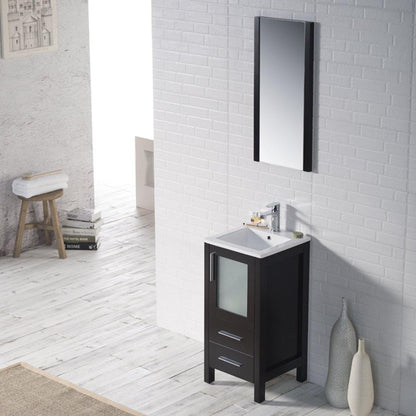 Blossom Sydney 16 Inch Vanity Base in White / Espresso / Wenge / Metal Grey. Available with Ceramic Sink / Ceramic Sink + Mirror. - The Bath Vanities