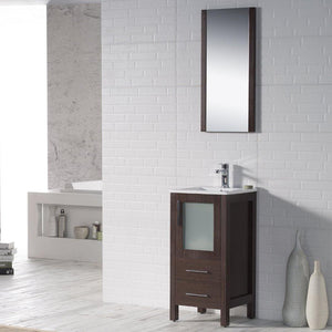 Blossom Sydney 16 Inch Vanity Base in White / Espresso / Wenge / Metal Grey. Available with Ceramic Sink / Ceramic Sink + Mirror. - The Bath Vanities