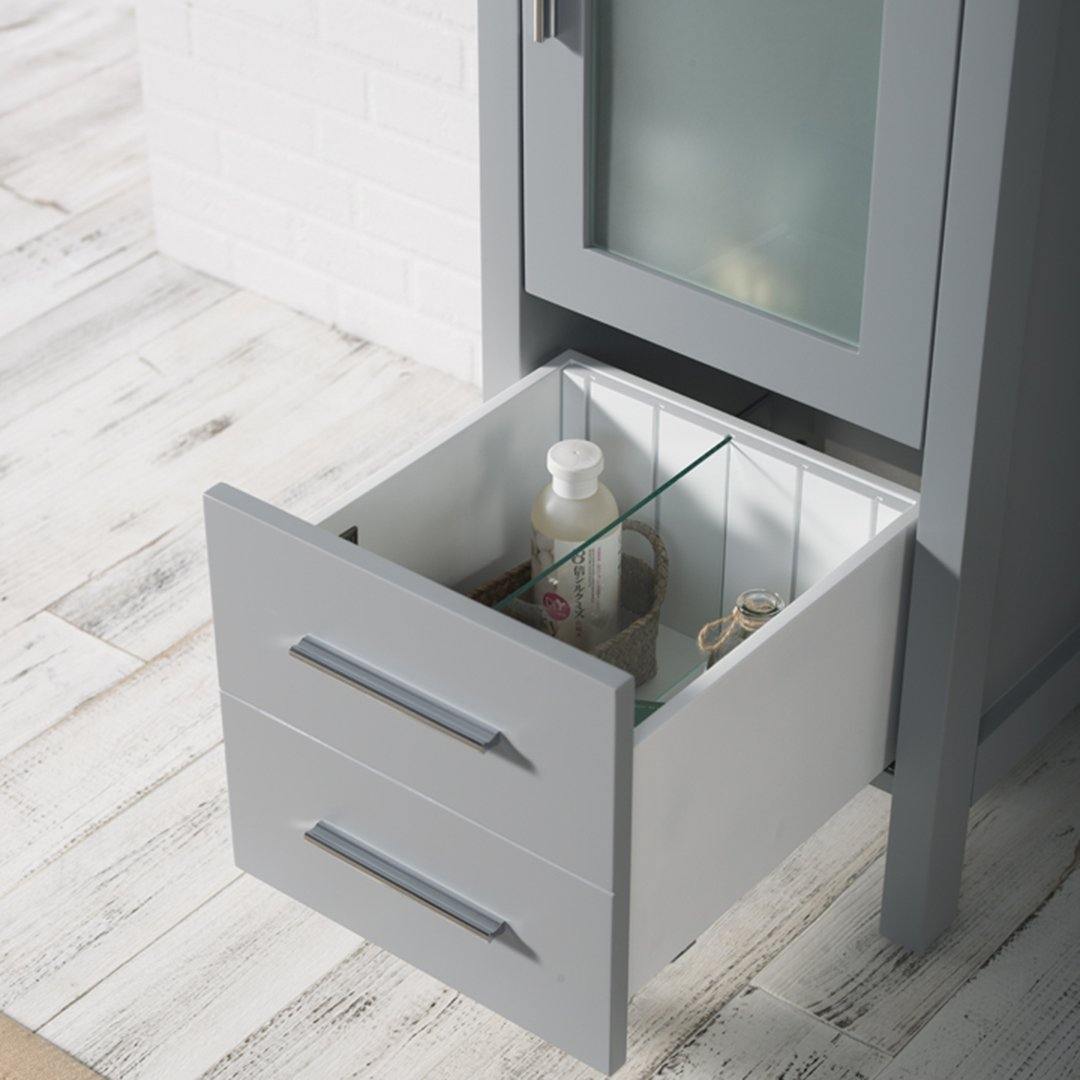 Blossom Sydney 16 Inch Vanity Base in White / Espresso / Wenge / Metal Grey. Available with Ceramic Sink / Ceramic Sink + Mirror. - The Bath Vanities