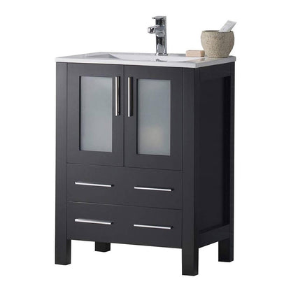 Blossom Sydney 24 Inch Vanity Base in White / Espresso / Metal Grey. Available with Ceramic Sink / Ceramic Sink + Mirror / Ceramic Vessel Sink / Ceramic Vessel Sink + Mirror - The Bath Vanities