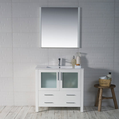 Blossom Sydney 36" Vanity, Ceramic / Ceramic Vessel Sink, Mirror